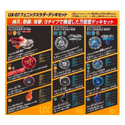 UX-07 Phoenix Rudder Deck Set | Beyblade UX